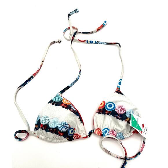 Splendid by Gray Malin Red Umbrella Reversible Swim Bikini Top Swim XS NWT - Picture 2 of 6